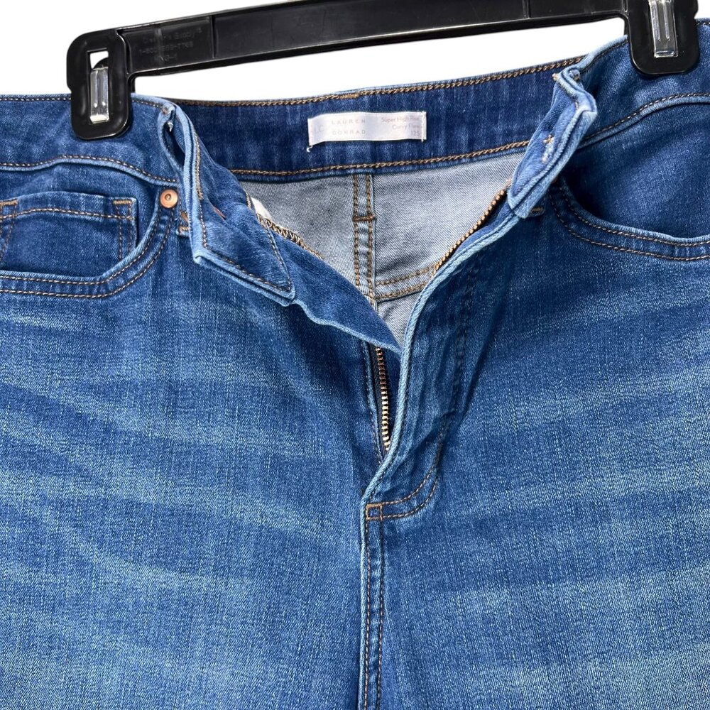 Lauren Conrad Jeans Super High Rise Curvy Flare 12S Blue Denim - Picture 3 of 12